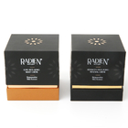 Zwarte Kosmetische Verpakkende Dozen met Gouden Folie Logo White Interior