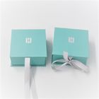 Blauwe Crepack-de Giftdozen EVA Ring Paper Earrping Pendant Box van Kartonjuwelen met Lint