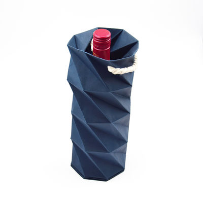 kopen Customized Handmade Creative Folding Kraft Paper Wine Gift Box Flat Packing with Handle online manufacture