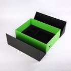 de dubbele deur zwarte en groene pu doos van de de luxegift van het leerkarton met het aangepaste tussenvoegsel van de knipselspons