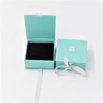 kopen Blauwe Crepack-de Giftdozen EVA Ring Paper Earrping Pendant Box van Kartonjuwelen met Lint online manufacture