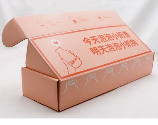 kopen Van de de Dozen Matte laminering van douane de Roze Golfmailer Gouden Folie met Embleem online manufacture
