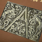 Het in reliëf maken van Houten Boek gaf Giftvakje Leer het Verpakken Oppervlakte om Embleem van het Stekel 3D Metaal gestalte