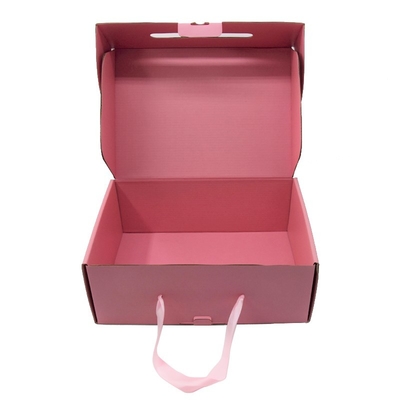 De Douanedocument van de Cmykdruk het Winkelen Zakkenkarton Roze Shoeboxes met Lint