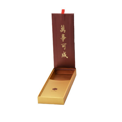 Chinese stijl high-end herbruikbare luxe cadeaubon met flip top magnetische sluiting en lint voor kleine bedrijven