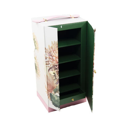 Aangepast Gepersonaliseerd Design Elegante Dubbele Open Deur Luxe Cadeauverpakkingsdoos met Lederen Handvat