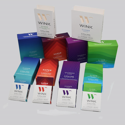 OEM Document Condoom Verpakkend Vakje 350g Artpaper Matt Laminated