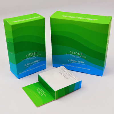 Gepaste kleur Gedrukte de Doosluxe van de Condoomgezondheidszorg de Doos van de 1 Stukhanger